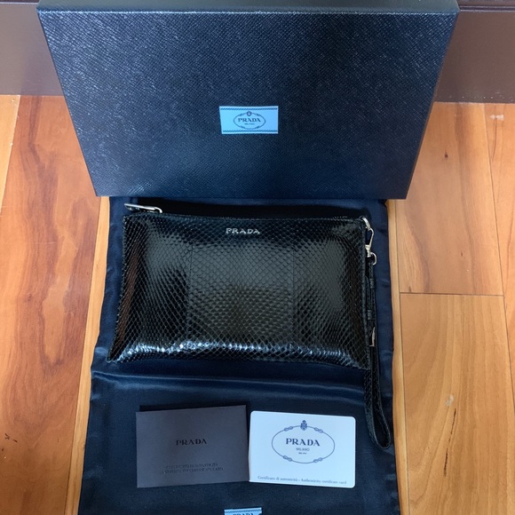 Prada Genuine Python Clutch - Picture 1 of 9
